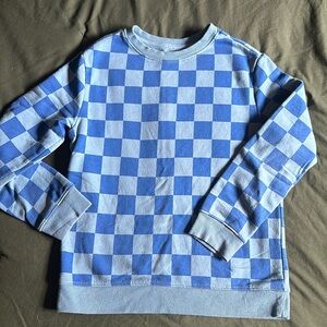 Cat & Jack blue checkered hoodie YL (10-12)